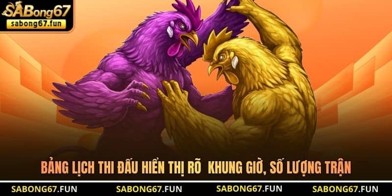Bảng lịch thi đấu hiển thị rõ khung giờ, số lượng trận Bảng lịch thi đấu hiển thị rõ khung giờ, số lượng trận
