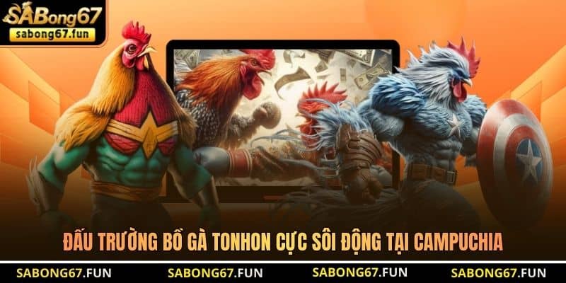 Đấu trường bồ gà Tonhon cực sôi động tại Campuchia